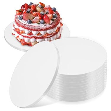 Imagem de 12 tambores de bolo de 30 cm, tábuas de bolo de 30,5 cm, tambor de bolo de 30,5 cm, tábuas de bolo redondas de 30,5 cm, papelão grosso de 1/5.1 cm, base de bolo resistente, redondas de bolo de grau