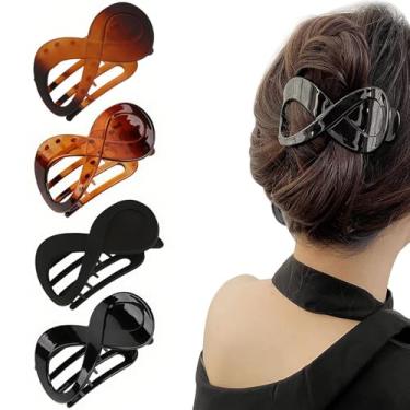 Imagem de Grampos de cabelo curvados French Concord para mulheres, grampos de cabelo plano de 8,5 cm para cabelo fino bico de pato, presilhas de cabelo