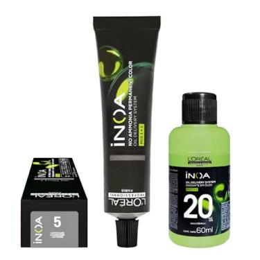 Imagem de Kit L'óreal Inoa Coloração 5 Castanho Claro 60g e Ox 20v 60ml - YOU