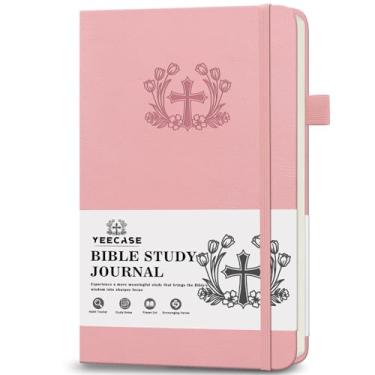 Imagem de YeeCASE Diário de estudo da Bíblia, diário de oração bíblica da igreja, caderno de escrituras de estudo para anotações, presentes religiosos baseados e materiais de estudo da Bíblia (rosa)