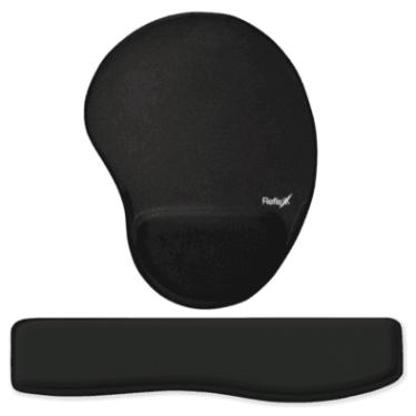Imagem de Kit Reflex Ergonômico Mouse Pad + Apoio De Pulso Para Teclado Preto