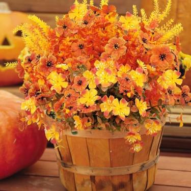 Imagem de EDOHUALA 24 peças de flores falsas de violetas artificiais para decoração de outono
