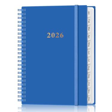 Imagem de Agenda 2025-2026 - Agenda acadêmica 2025-2026 de julho de 2025 a junho de 2026, agenda semanal e mensal encadernada em espiral com 12 abas mensais, bolso interno, 16,3 cm x 21,6 cm, flor rosa