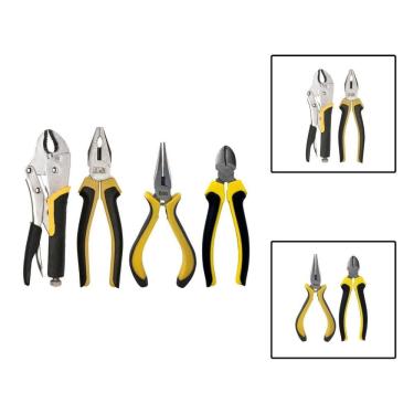 Imagem de Kit 4 Alicates Pressão Universal Meia Cana Corte Diagonal