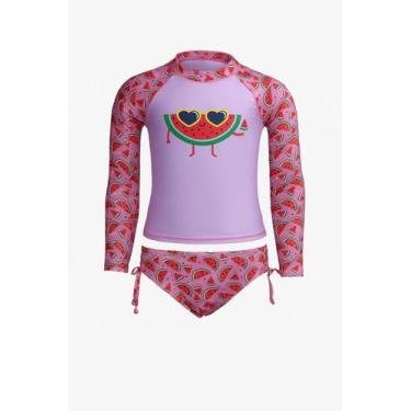 Imagem de Kit Piscina/praia - Blusa Térmica Proteção Uv50+ E Biquíni - Tubarão S