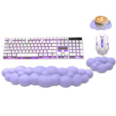 Imagem de Conjunto de descanso de pulso NEENALO Cloud para teclado e mouse roxo
