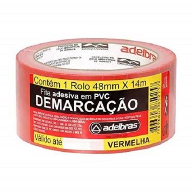 Imagem de Fita Demarcação de Solo Vermelha 48mm x 14mts - Adelbras