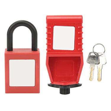 Imagem de Dispositivo de bloqueio do disjuntor Nylon Padlock de 25 mm de design serrilhado de liga com segurança elétrica Bloqueio de bloqueio de bloqueio PP PP Nylon Material 24 50mm Faixa