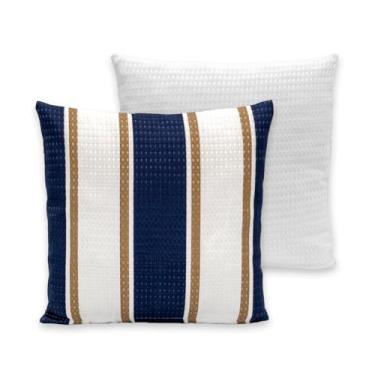 Imagem de Kit 2 Capas de Almofadas 40x40 C/Zíper Piquet Favinho Decoração Luxo (MONTREAL - BRANCO)