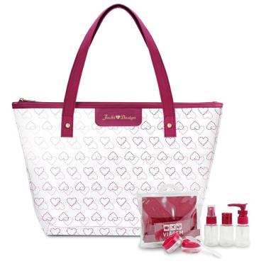 Imagem de Kit De Bolsa Transparente E Frascos De Viagem De 7 Peças Vinho