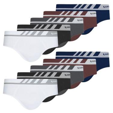 Imagem de Kit 10 Cuecas Microfibra Slip Lupo Sem Costura 691 Original, G, Sortid