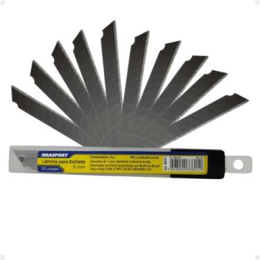 Imagem de Refil Lâmina Estilete 9mm Brasfort 10 Un Aço Resistente
