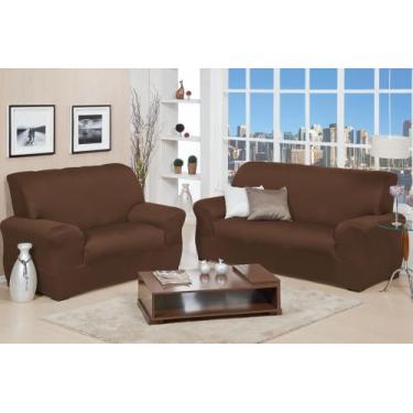 Imagem de jogo de capa de sofa 2 e 3 lugares coladinha s/ elasticos malha gel Ma