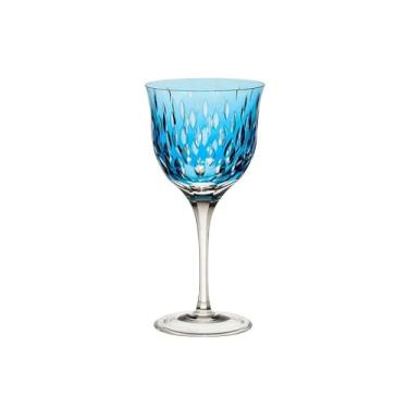 Imagem de Taça para vinho branco em cristal Strauss Overlay 225.103.152 330ml azul claro