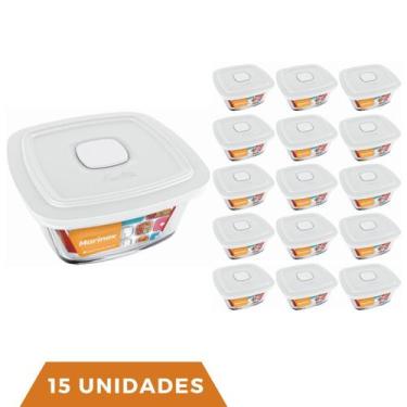 Imagem de 15 Potes Vidro Facilita Vap Quadrado Com Tampa 2L Marinex - NADIR FIGU