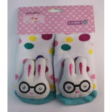 Imagem de Meia menina infantil com Bichinho variados cores antiderrapante - HHW,