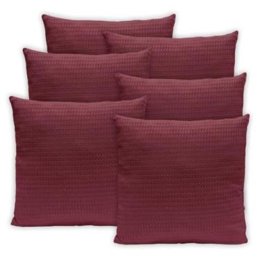 Imagem de Kit 6 Capas de Almofadas Piquet 40x40 C/Zíper Favinho Decoração (Vinho)
