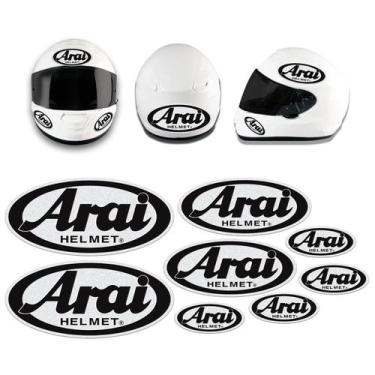 Imagem de 8 Adesivos Arai Helmet Capacete Universal Prata Refletivo - SPORTINOX,