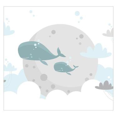 Imagem de Papel de Parede Adesivo Infantil Baleia Bebe Quarto - 527pcp - Allodi