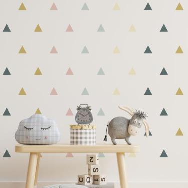 Imagem de Adesivo de Parede Triângulos Coloridos Vintage 121un Cobre  - Quartinh