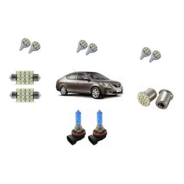 Imagem de Kit Super Branca Farol/Milha + Leds Nissan Versa 11/15 - Techone