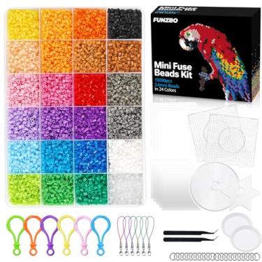 Imagem de FUNZBO 15000 Conjunto de contas de fusíveis tamanho mini de 2,6 mm - 24 cores, brinquedos e artesanato, artes e artesanato, decorações de quarto de crianças, presentes para meninas, meninos, crianças