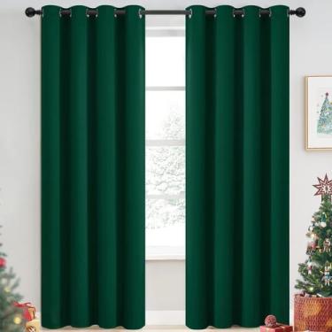 Imagem de Cortinas Blackout Yakamok Verde Escuro 132x213cm 2 painéis