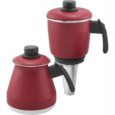 Imagem de Cafeteira Italiana, Cafeteira de Aluminio, 300ml, Vermelho