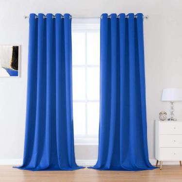Imagem de Cortina DUALIFE Extra Long Blackout 150x300cm Azul Royal x2