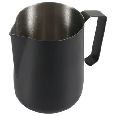 Imagem de Jarra de espuma de leite, 450 ml, jarra vaporizadora de café expresso de aço inoxidável, para latte art (preto)