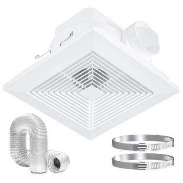 Imagem de Hon&Guan Exaustor de banheiro, ventilador de ventilação de banheiro quadrado silencioso 111 CFM, 1.0 sones, ventilador de teto de teto, ventilador de teto de banho, exaustor para casa de banho hotel