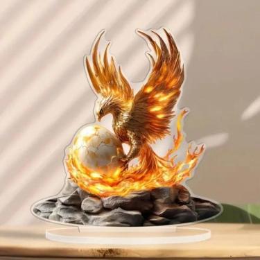Imagem de Decoração De Mesa Em Acrílico Flame Phoenix 2D, Ornamento Para Casa, E
