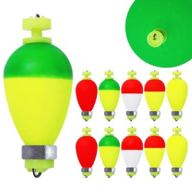 Imagem de CWSDXM Pacote com 10 boias deslizantes de espuma para pesca de bluegill, tipo de peixe, robalo e truta (Oval, 1,8)