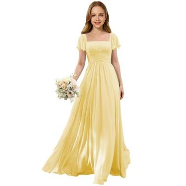 Imagem de Vestido Flower Girl Augday com corpete de chiffon para casamento amare
