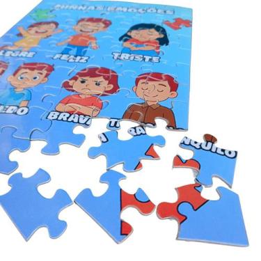 Imagem de Quebra-Cabeça Cognitivo Entendendo as Emoções 60 peças + Cubo Mágico -