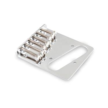Imagem de Metallor Ponte de guitarra estilo vintage para carregador superior ou corda através do corpo 6 selas compatíveis com 6 cordas Tele Telecaster estilo peças acessórios cromados.