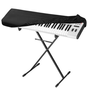 Imagem de Capa contra poeira para teclado de piano, capa de piano digital eletrônico de 88 teclas, protetor de tecido Oxford de longa duração, protetor de teclado elástico à prova d'água, acessório preto