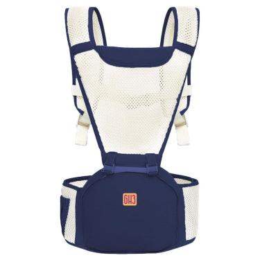 Imagem de Bolsa Canguru Com Suporte Banco Passear Bebê Até 25Kg Azul