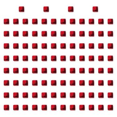 Imagem de KiBcsLic 100 peças de blocos de cubos de acrílico, jogo de tabuleiro, dados em branco de seis lados de 1 cm, brinquedos de treinamento sensorial para, Vermelho