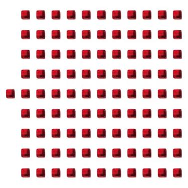 Imagem de simhoa 100x Cubos de acrílico, dados em branco, empilháveis, blocos de construção educativos de 1 cm, jogo de tabuleiro para centros de aprendizagem infantil, Vermelho