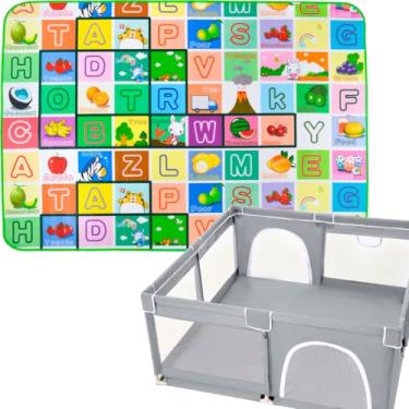 Imagem de Kit Cercadinho para Bebê com Tapete Térmico, Proteção Infantil (colorido)