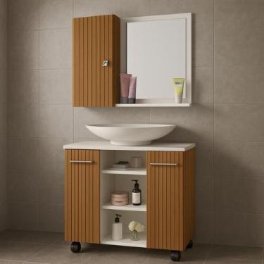 Imagem de Conjunto Para Banheiro Espelheira Gênova e Gabinete Premium - JM3 Móve