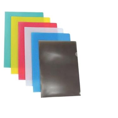 Imagem de Pasta L Plástica A4 Protetora Pacote Com 10 20 30 40 50 Transparente Fumê Azul Rosa Verde Vermelho(FUMÊ,50)