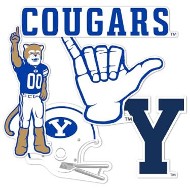 Imagem de Desert Cactus Brigham Young University Adesivo Cougars BYU Cougsr Decalques de Vinil Garrafa de Água Carro Folha de Scrapbook T2 (Tipo 2-6)