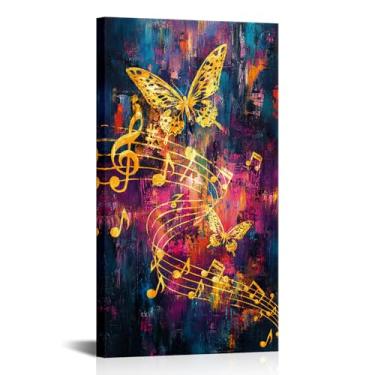 Imagem de Kalormore Arte em tela impressa com borboleta abstrata e nota musical