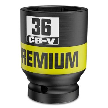 Imagem de Soquete de impacto de 6 pontos de profundidade de 3/10.2 cm, soquete profundo de 36 mm, métrico, CR-V, fabricação de máquinas de manutenção automotiva