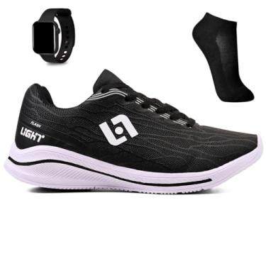 Imagem de Kit Tenis Esportivo Masculino Feminino Adulto Academia Treino Caminhada + Meia e Relogio