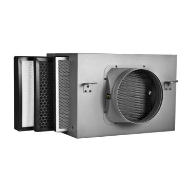 Imagem de Weiworld Caixa de filtro de purificação de 3 camadas de 20 cm com HEPA de alta eficiência e filtro de carbono, serve para ventiladores de dutos em linha de 20 polegadas para sistema de entrada de ar