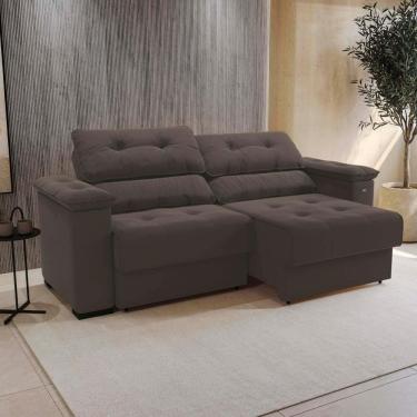 Imagem de Sofá Cama Kappesberg Stelo Suede Café 230cm