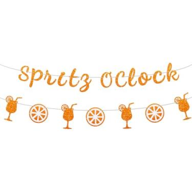 Imagem de Faixa Spritz O'Clock, Aperol Spritz Decoração de festa de chá de panela, Just a Spritz Guirlanda de festa de aniversário mais antiga, suprimentos de decoração de despedida de solteira - Glitter